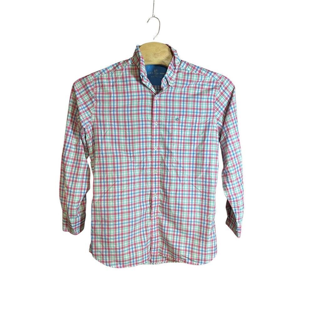 Southern Tide Medium (M) Bright Plaid Outdoor Long Sleeve
